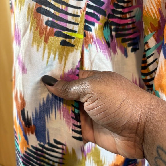 Maria Cher Maxi Dress Tie Neck Corset Lace Back Long Sleeve Multicolor, Size L - Picture 8 of 15